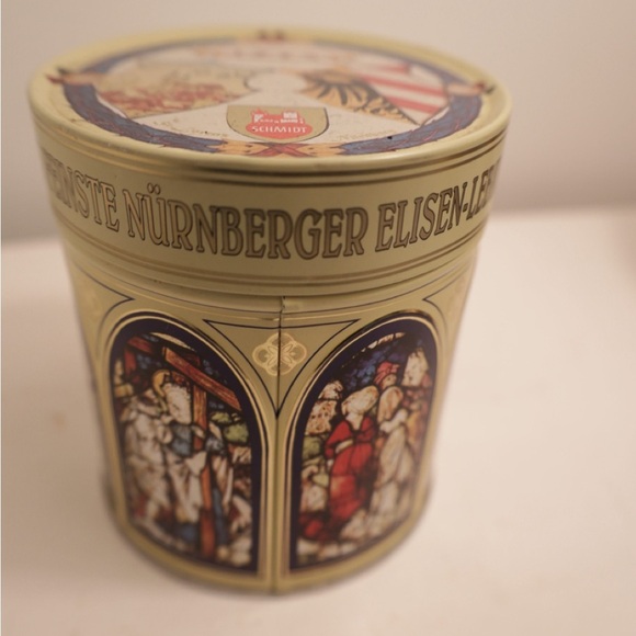 Vintage tea Tin with Stained Glass Design farmhouse moody decor kitchen storage - Picture 3 of 10
